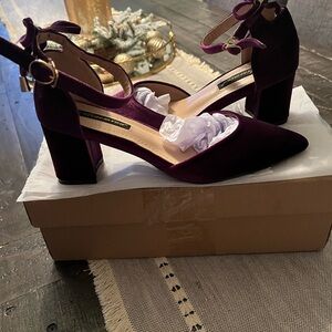 Chic Velvet Burgundy Women's Heels